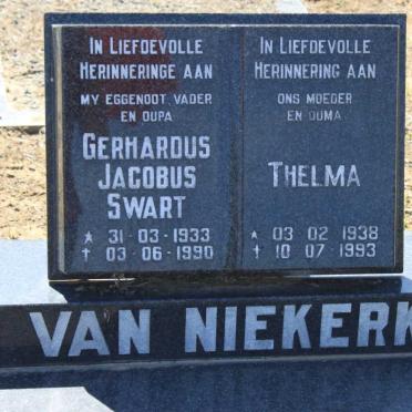 NIEKERK Gerhardus Jacobus Swart, van 1933-1990 &amp; Thelma 1938-1993