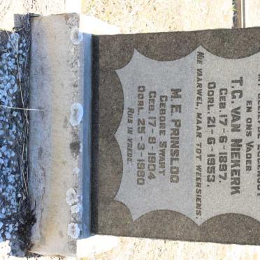 NIEKERK T.G., van 1897-1953 :: PRINSLOO M.E. nee SWART 1904-1980
