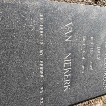 NIEKERK Theodoruis Gerhardus, van 1926-1983 