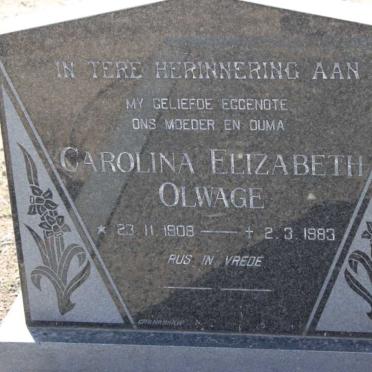 OLWAGE Carolina Elizabeth 1908-1983
