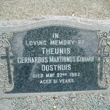 OOSTHUIS Theunis Gerhardus Marthinus  -1962