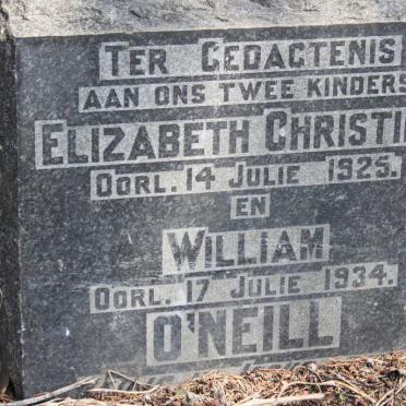 O'NEILL Elizabeth Christina -1925 :: O'NEILL William -1934