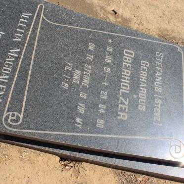 OBERHOLZER Stefanus Gerhardus 1921-1990 &amp; Aletta Magdalena Johanna 1925-1999