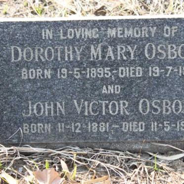 OSBORN John Victor 1881-1954 &amp; Dorothy Mary 1895-1951