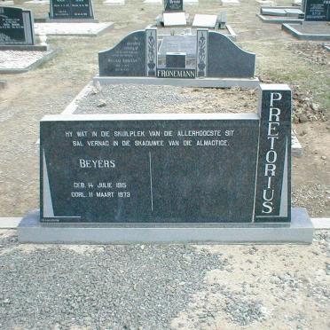 PRETORIUS Beyers 1915-1973