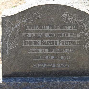 PRETORIUS Hendrik Barend 1889-1954
