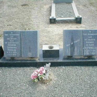 PRINSLOO J.H. 1911-1968 &amp; Susanna Catharina 1908-1979