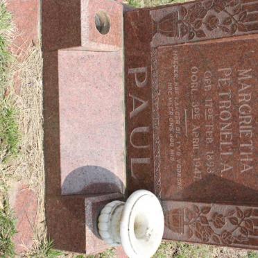 PAUL Margrietha Petronella 1893-1947