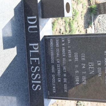 PLESSIS Ben, du 1928-1984