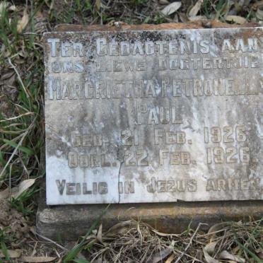 PAUL Margrietha Petronella 1926-1926