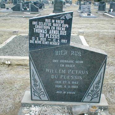PLESSIS Willem Petrus, du 1942-1963 :: DU PLESSIS Thomas Arnoldus 1920-1993