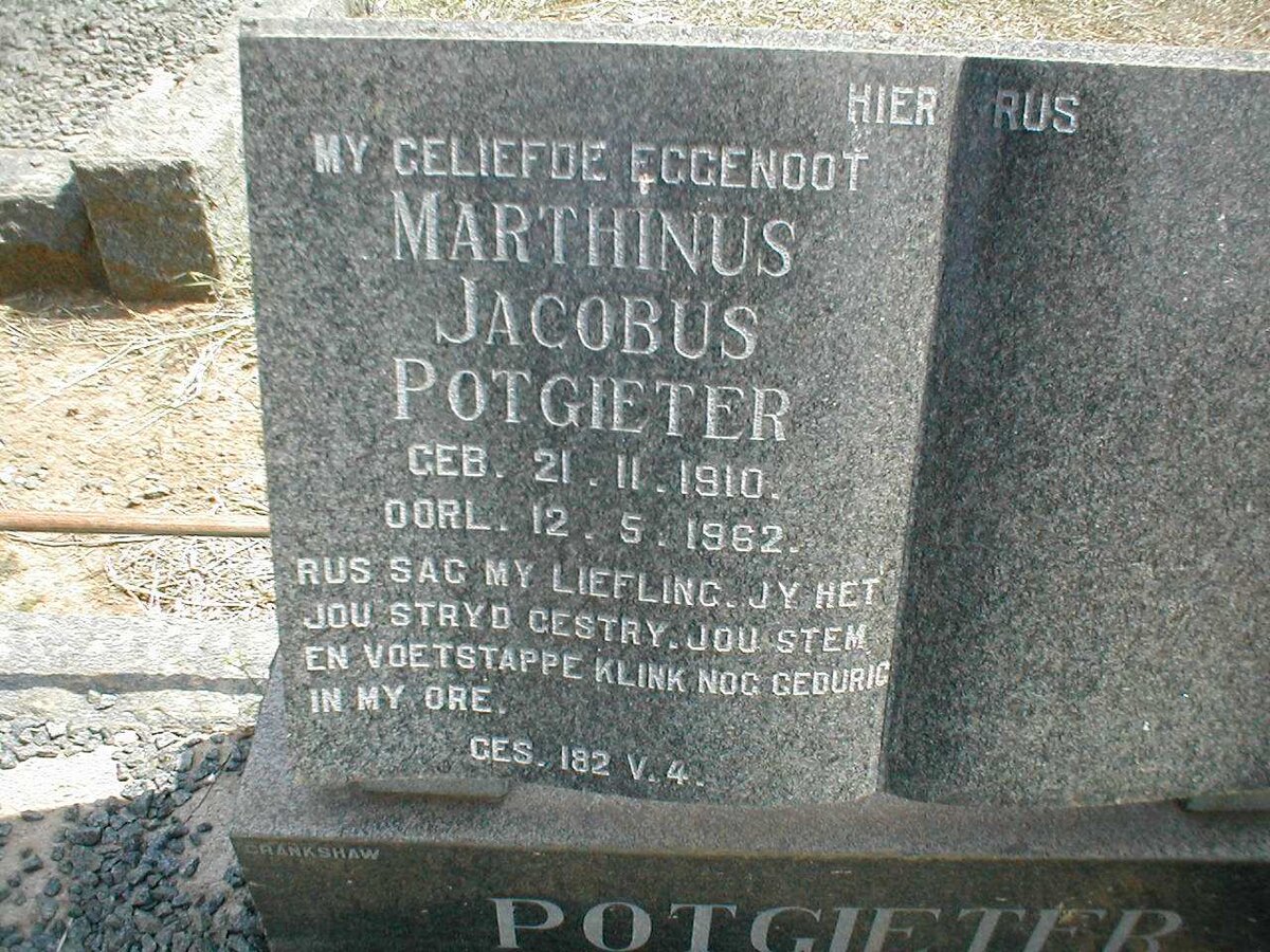 POTGIETER Marthinus Jacobus 1910-1962