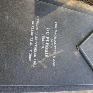 PLESSIS Alta, du nee SMITH 1961-2002