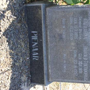 PIENAAR Harold Theodorus 1891-1957 &amp; Johanna Magritha Catharina BOTHA 1895-1959