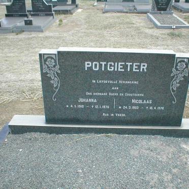 POTGIETER Nicolaas 1903-1976 &amp; Johanna 1910-1976