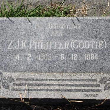 PHEIFFER Z.J.K. 1905-1984