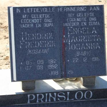 PRINSLOO Hendrik Frederik 1912-1992 &amp; Engela Margrieta  Johanna 1916-