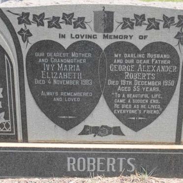 ROBERTS George Alexander -1950 &amp; Ivy Maria Elizabeth -1983
