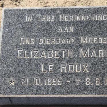 ROUX Elizabeth Maria, le 1895-1976
