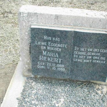 RIEKERT Maria 1888-1958