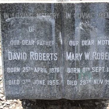 ROBERTS David 1876-1955 &amp; Mary W. 1879-1953