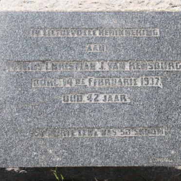 RENSBURG Petrus Christian, J. van -1937