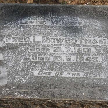ROWBOTHAM Fred. L. 1901-1948