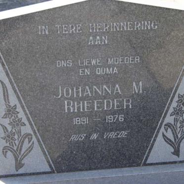 RHEEDER Johanna M. 1891-1976
