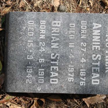 STEAD Annie 1876-1976 :: STEAD Brian 1910-1942