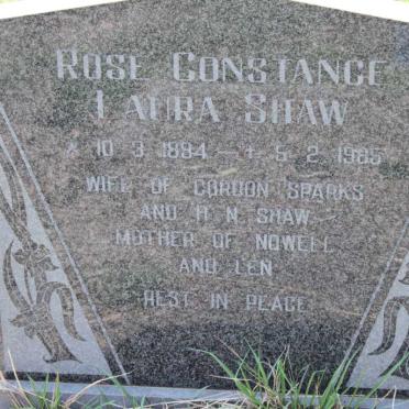 SHAW Rose Constance Laura formerly SPARKS 1894-1985