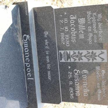 SWANEPOEL Willem Jacobus 1930-1982 &amp; Cornelia Susanna 1936-