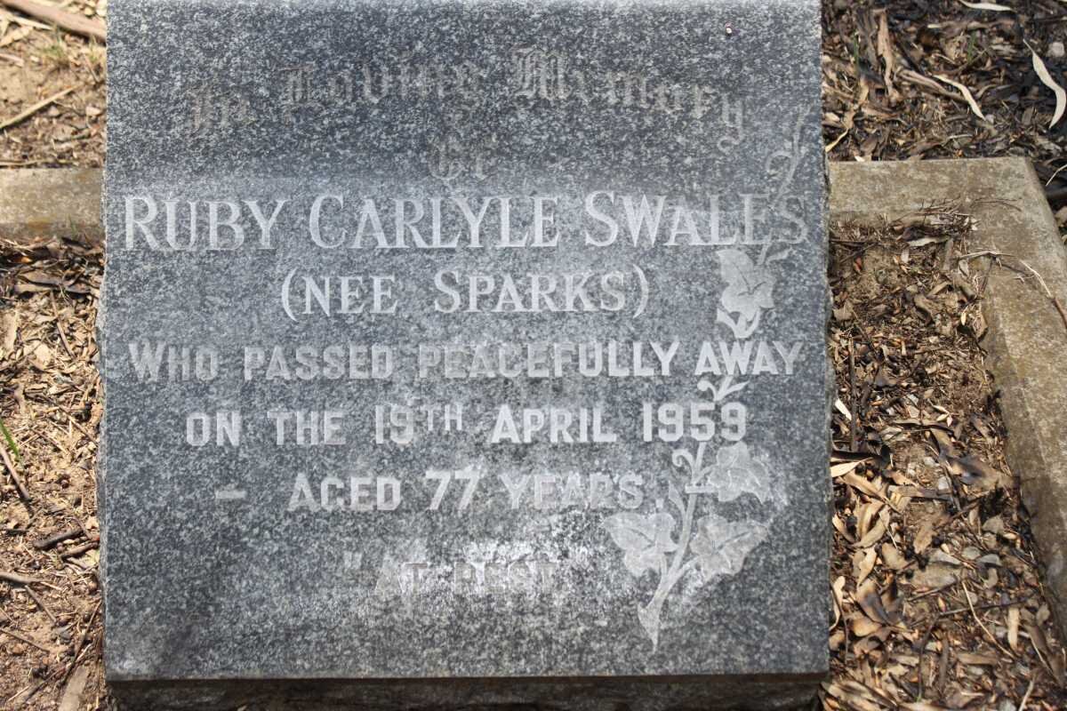 SWALES Ruby Carlyle nee SPARKS   -1959