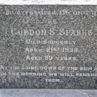 SPARKS Gordon S. -1938