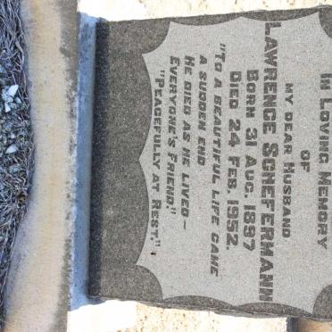 SCHEFERMANN Lawrence 1897-1952