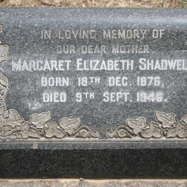 SHADWELL Margaret Elizabeth 1876-1946