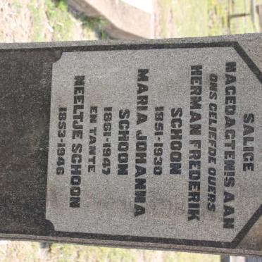 SCHOON Herman Frederik 1851-1930 &amp; Maria Johanna 1861-1947 :: SCHOON Neeltje 1853-1946