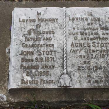 STOTT John 1871-1955 &amp; Agnes  nee DEWHURST 1871-1947