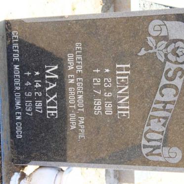 SCHEUN Hennie 1910-1995 &amp; Maxie 1917-1997