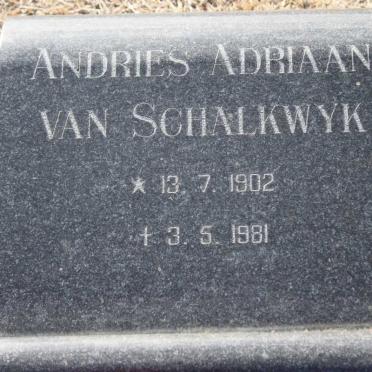 SCHALKWYK Andries Adriaan, van 1902-1981