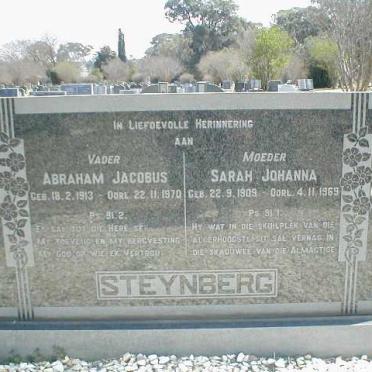 STEYNBERG Abraham Jacobus 1913-1970 &amp; Sarah Johanna 1909-1969