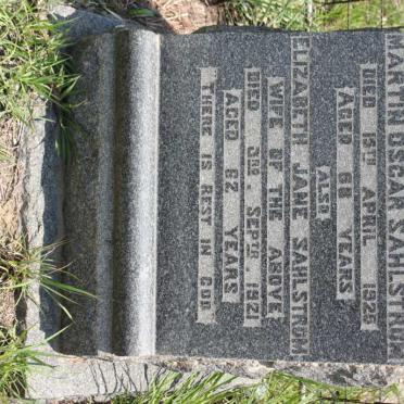 SAHLSTROM Martin Oscar -1925 &amp; Elizabeth Jane -1921