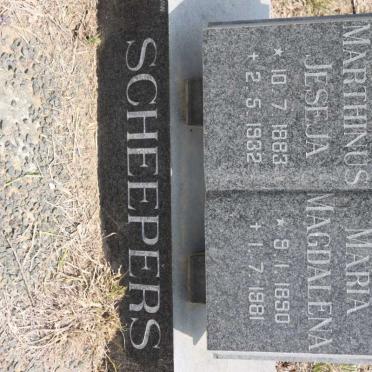 SCHEEPERS Marthinus Jeseja 1883-1932 &amp; Maria Magdalena 1890-1981