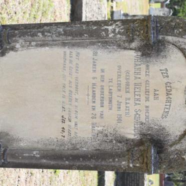 SCHOEMAN Johanna Helena nee RAATH -1901