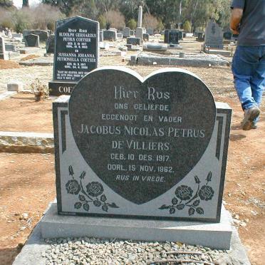 VILLIERS Jacobus Nicolas Petrus, de 1917-1962