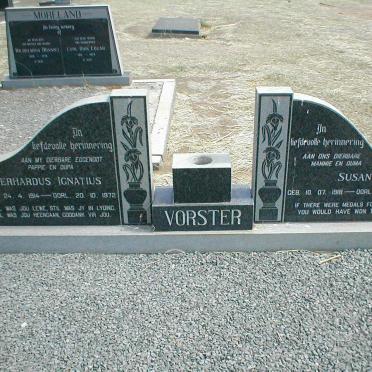 VORSTER Gerhardus Ignatius 1914-1972 &amp; Susan 1918-1996