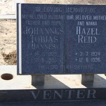 VENTER Johannes Tobias 1929-1985 &amp; Hazel Reid 1934-1996