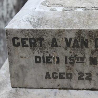 VENTER, Gert A., van de -1922