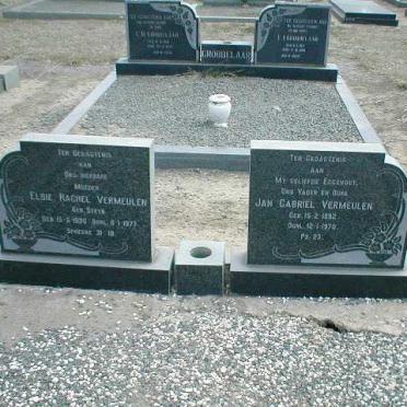 VERMEULEN Jan Gabriel 1892-1970 &amp; Elsie Rachel STEYN 1890-1977