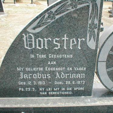 VORSTER Jacobus Adriaan 1913-1973