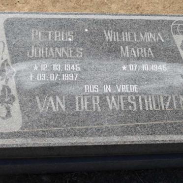 WESTHUIZEN Petrus Johannes, van der 1945-1997 &amp; Wilhelmina Maria 1945-